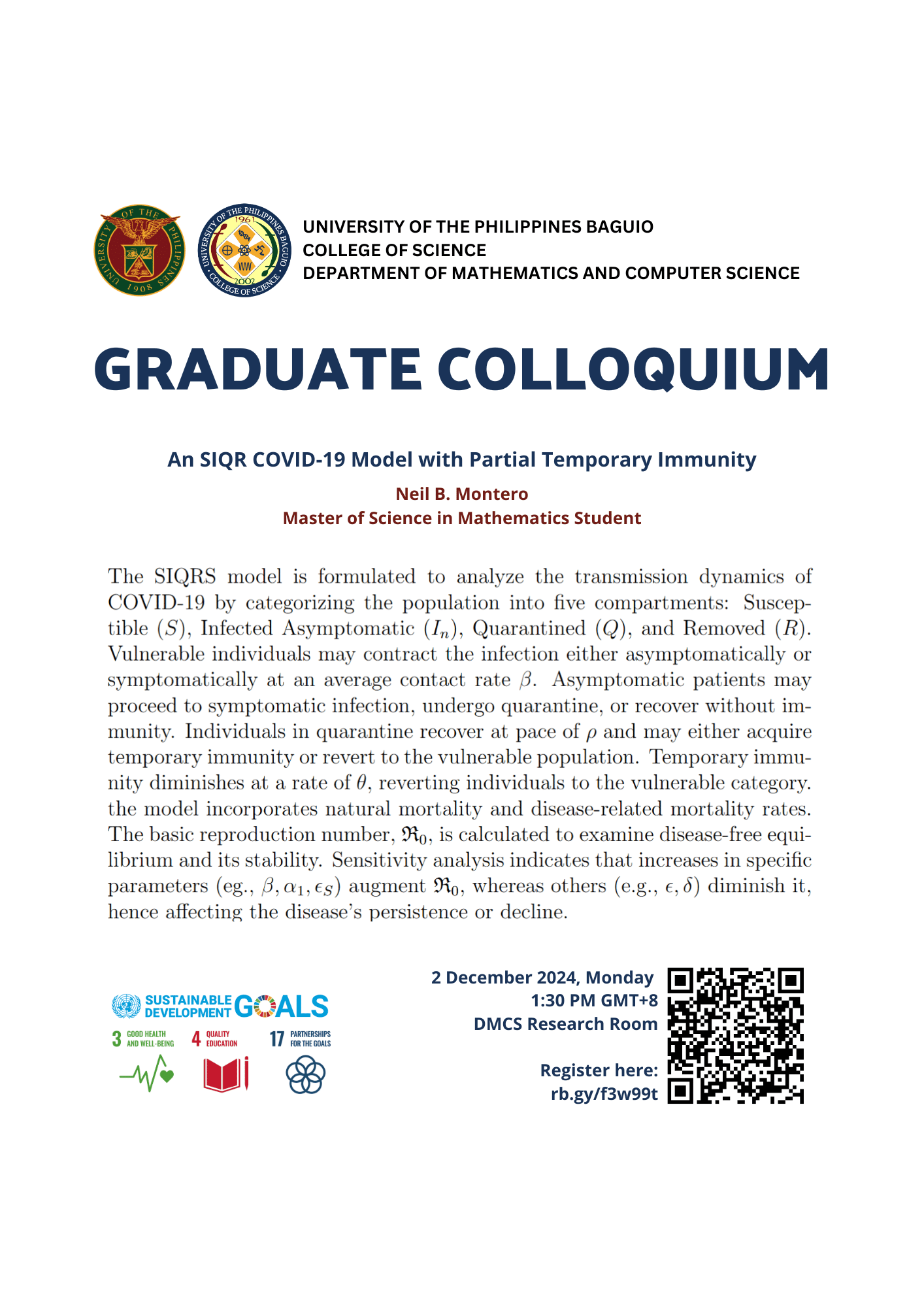 Graduate Colloquium 2 December 2024