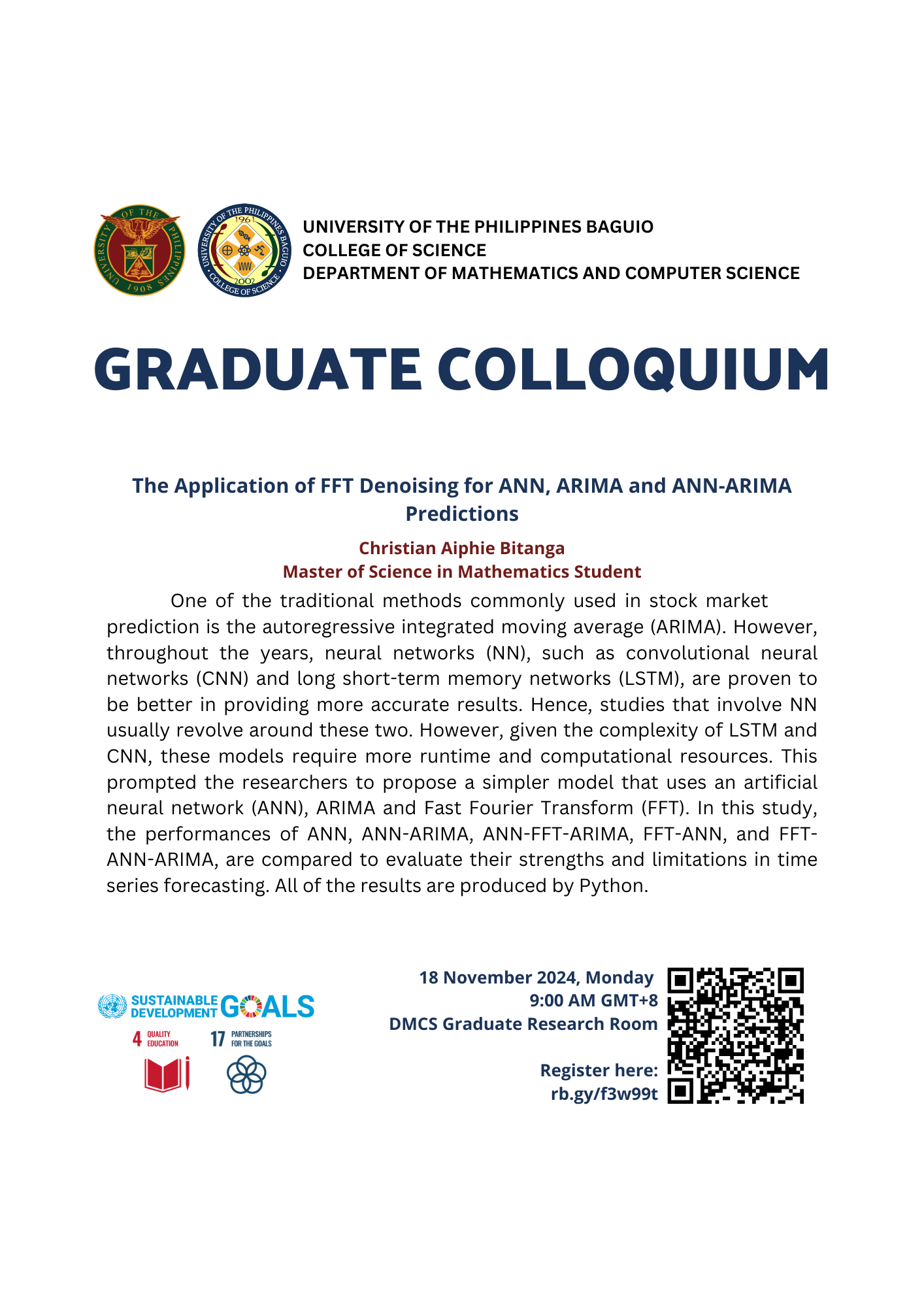 Graduate Colloquium 16 November 2024